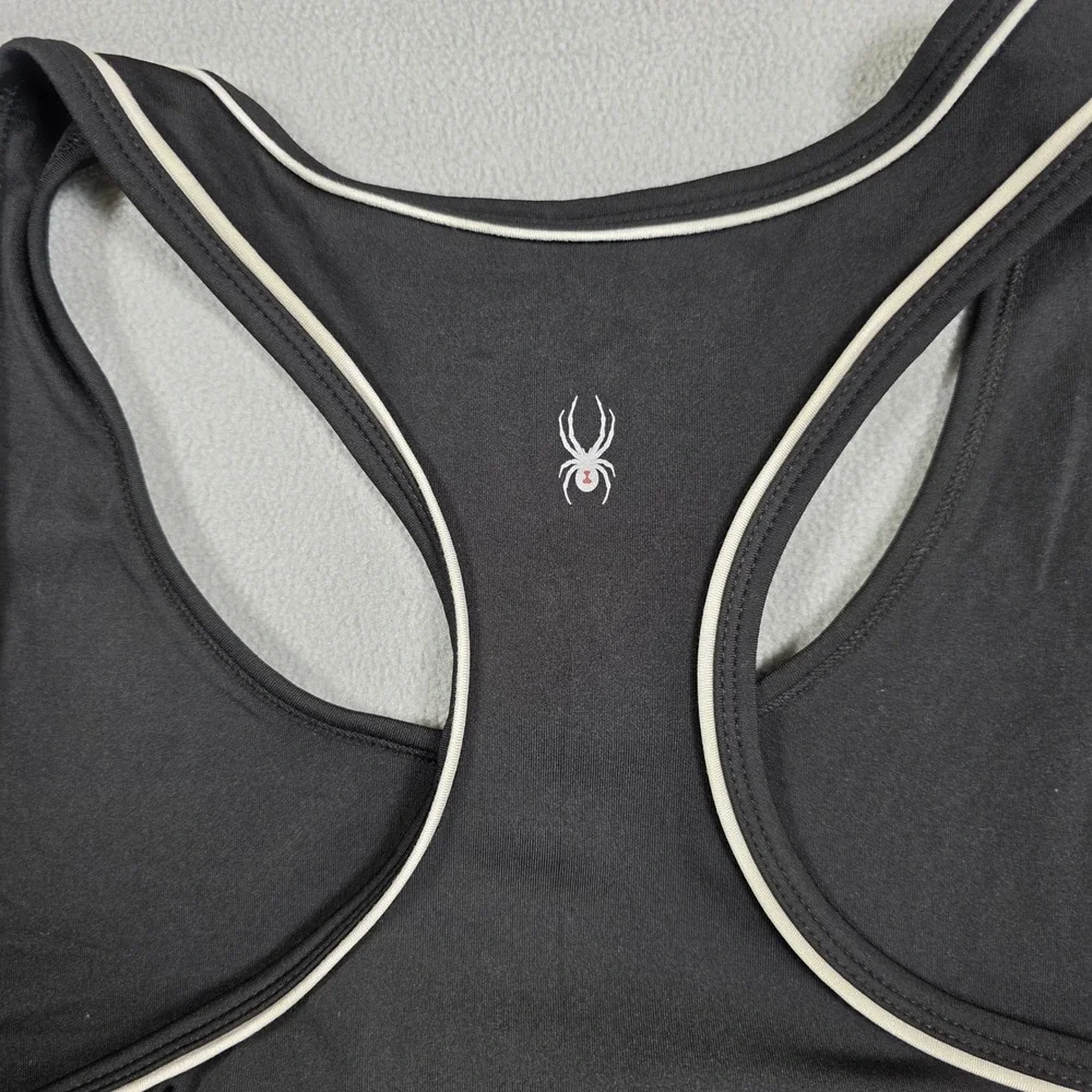 Spyder tank top Women Large Black Racerback Active SP309 Stretch